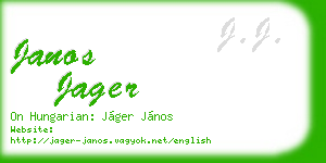 janos jager business card