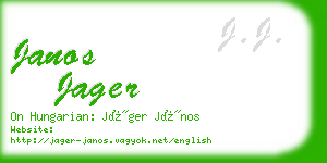 janos jager business card